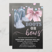 Boots or bows gender onthullen uitnodiging. kaart (Voorkant / Achterkant)