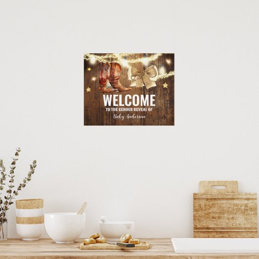Boots or Bows Gender onthullen Welkome Poster (Keuken)