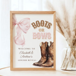 Boots or Bows Gender onthullen Welkome Poster