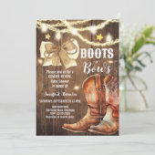 Boots or Bows Gender Reopenbaart Baby shower Uitno Kaart (Staand voorkant)