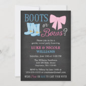 Boots or Bows Gender Reopenbaart het Baby shower v Kaart (Voorkant)
