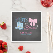 Boots or Bows Gender Reopenbaart het Baby shower v Servetten (Insitu)