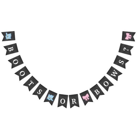 Boots or Bows Gender Reopenbaart het Baby shower v Vlaggetjes (Alle)