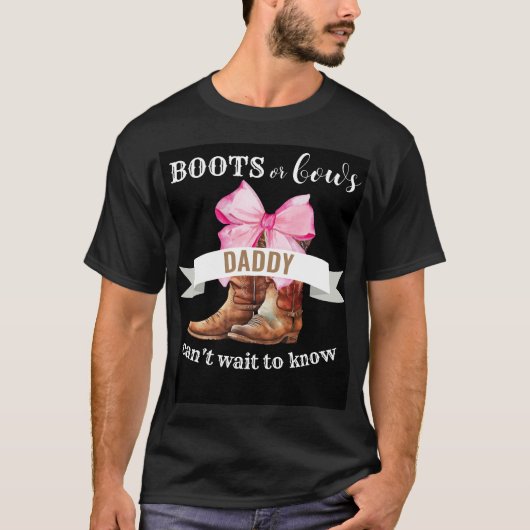 Boots or Bows Gender Reopenbaart Party T-Shirt (Voorkant)