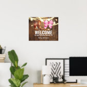 Boots or Bows Gender Reopenbaart Party Welcome Pos Poster (Thuiskantoor)