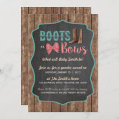 Boots or Bows Gender Reopenbaart Uitnodiging (Voorkant / Achterkant)