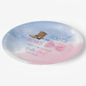 Boots or Bows gender reveal party plates Papieren Bordje (Gekanteld)