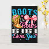 Boots Or Bows Gigi Loves You Gender Reveal Family  Kaart (Gele Bloem)