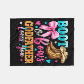 Boots Or Bows Godfather Loves You Gender Reveal Fa Fleece Deken (Voorkant (Horizontaal))