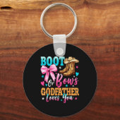 Boots Or Bows Godfather Loves You Gender Reveal Fa Sleutelhanger (Voorkant)