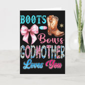 Boots Or Bows Godmother Loves You Gender Reveal We Kaart (Voorkant)