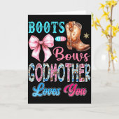 Boots Or Bows Godmother Loves You Gender Reveal We Kaart (Gele Bloem)