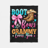Boots Or Bows Grammy Loves You Gender Reveal Famil Fleece Deken (Voorkant)