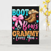 Boots Or Bows Grammy Loves You Gender Reveal Famil Kaart (Gele Bloem)
