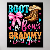 Boots Or Bows Grammy Loves You Gender Reveal Famil Poster (Voorkant)