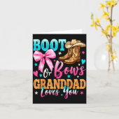 Boots Or Bows Granddad Loves You Gender Reveal Fam Kaart (Gele Bloem)
