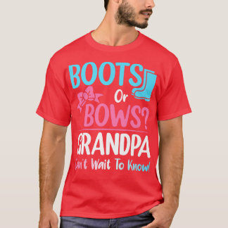 Boots or Bows Grandpa Gender onthulling zwangersch T-shirt
