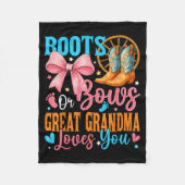 Boots Or Bows Great Grandma Loves You Gender Revea Fleece Deken (Voorkant)