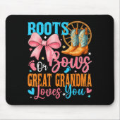 Boots Or Bows Great Grandma Loves You Gender Revea Muismat (Voorkant)