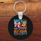Boots Or Bows Great Grandma Loves You Gender Revea Sleutelhanger (Voorkant)