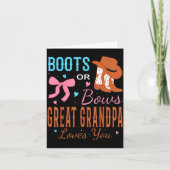 Boots Or Bows Great Grandpa Loves You Gender Revea Kaart (Voorkant)