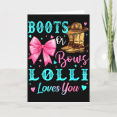 Boots Or Bows Lolli Loves You Gender Reveal Family Kaart (Voorkant)