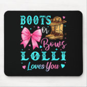 Boots Or Bows Lolli Loves You Gender Reveal Family Muismat (Voorkant)