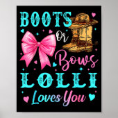 Boots Or Bows Lolli Loves You Gender Reveal Family Poster (Voorkant)
