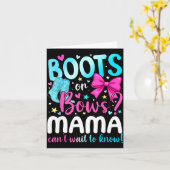 Boots Or Bows Mama Loves You Gender Reveal Party Kaart (Gele Bloem)