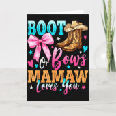 Boots Or Bows Mamaw Loves You Gender Reveal Family Kaart (Voorkant)