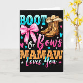 Boots Or Bows Mamaw Loves You Gender Reveal Family Kaart (Gele Bloem)