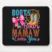 Boots Or Bows Mamaw Loves You Gender Reveal Family Muismat (Voorkant)