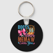 Boots Or Bows Memaw Loves You Gender Reveal Family Sleutelhanger (Voorkant)