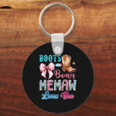 Boots Or Bows Memaw Loves You Gender Reveal Wester Sleutelhanger (Voorkant)