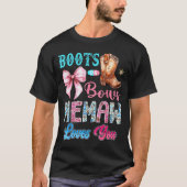 Boots Or Bows Memaw Loves You Gender Reveal Wester T-shirt (Voorkant)