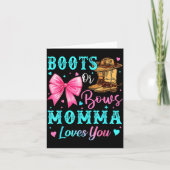 Boots Or Bows Momma Loves You Gender Reveal Family Kaart (Voorkant)