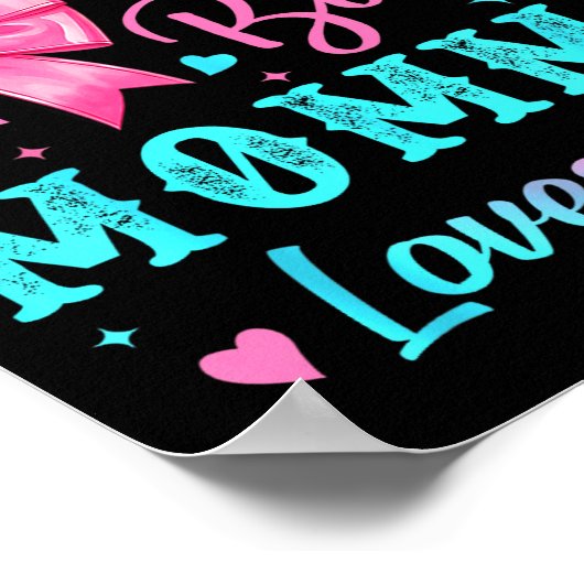 Boots Or Bows Momma Loves You Gender Reveal Family Poster (Hoek)