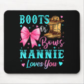 Boots Or Bows Nannie Loves You Gender Reveal Famil Muismat (Voorkant)