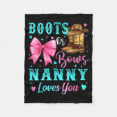 Boots Or Bows Nanny Loves You Gender Reveal Family Fleece Deken (Voorkant)
