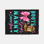 Boots Or Bows Nanny Loves You Gender Reveal Family Fleece Deken (Voorkant (Horizontaal))