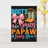 Boots Or Bows Papaw Loves You Gender Reveal Family Kaart (Gele Bloem)