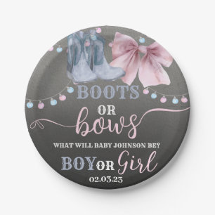 Boots or bows papieren party bord voor Gender Reve