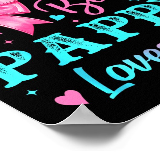 Boots Or Bows Pappy Loves You Gender Reveal Family Poster (Hoek)