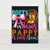 Boots Or Bows Pappy Loves You Gender Reveal Party  Kaart (Voorkant)
