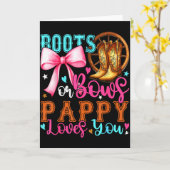 Boots Or Bows Pappy Loves You Gender Reveal Party  Kaart (Gele Bloem)
