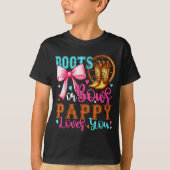 Boots Or Bows Pappy Loves You Gender Reveal Party T-shirt (Voorkant)
