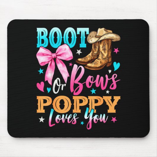 Boots Or Bows Ppy Loves You Gender Reveal Family  Muismat (Voorkant)