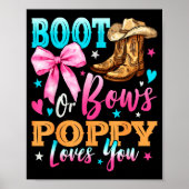 Boots Or Bows Ppy Loves You Gender Reveal Family  Poster (Voorkant)