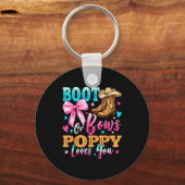 Boots Or Bows Ppy Loves You Gender Reveal Family Sleutelhanger (Voorkant)