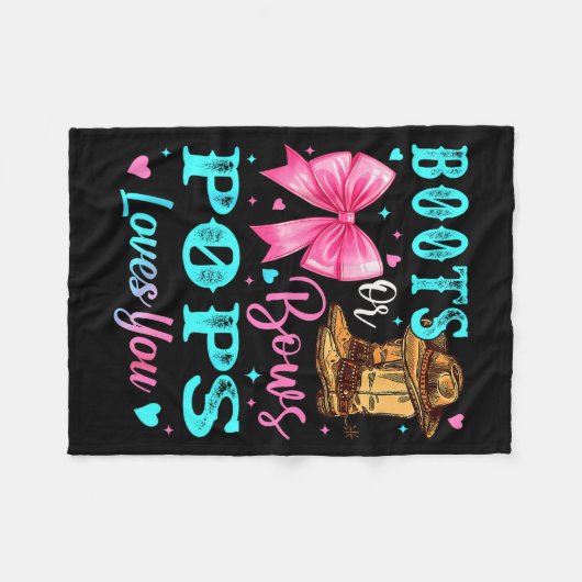 Boots Or Bows Ps Loves You Gender Reveal Family  Fleece Deken (Voorkant (Horizontaal))